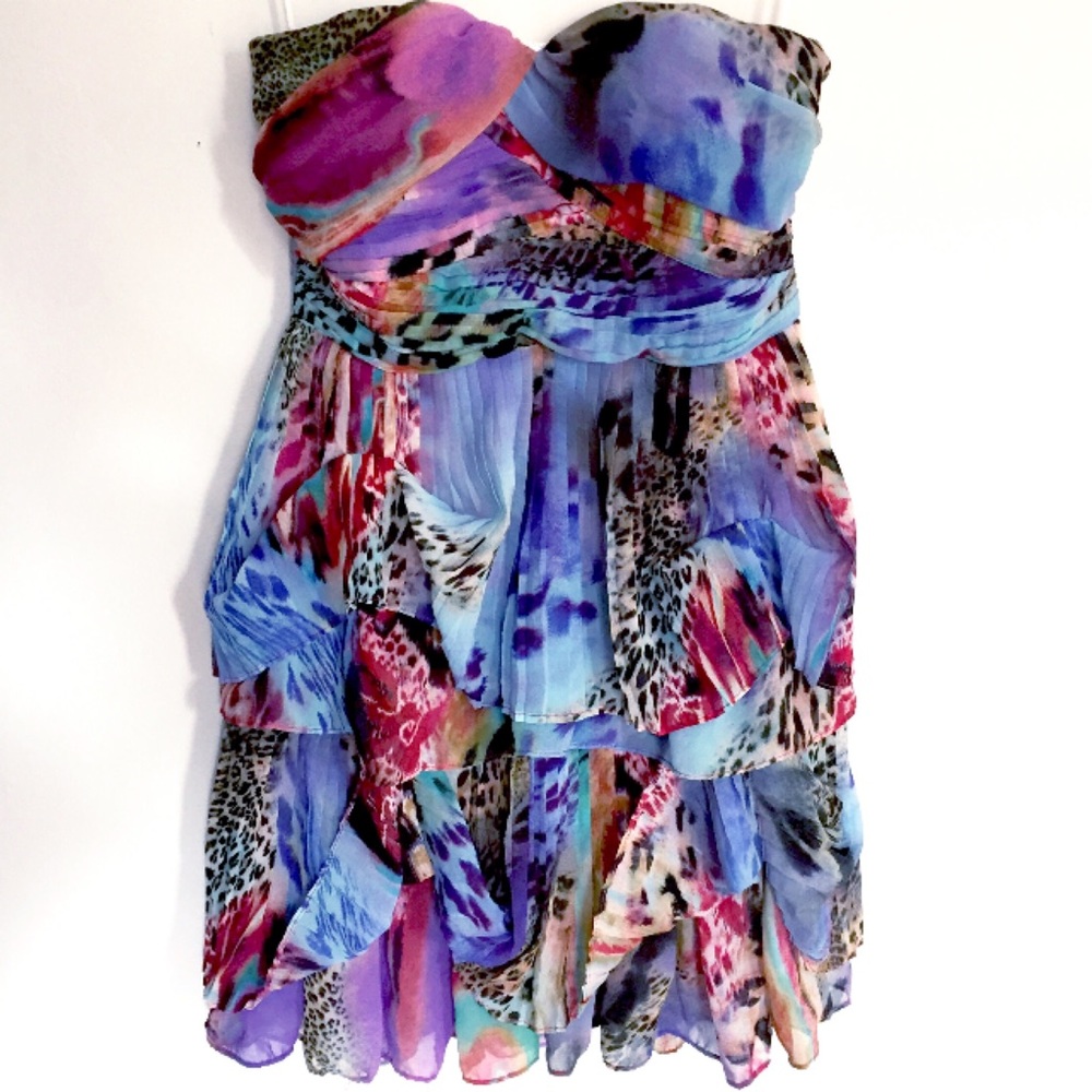 Minuet Small Strapless Cocktail Dress Colorful