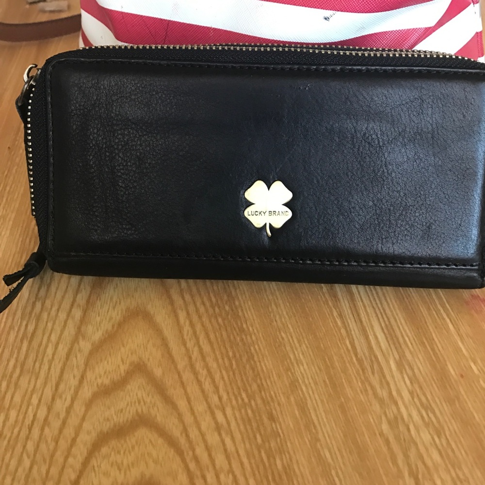 Black double zip wallet