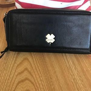 Black double zip wallet