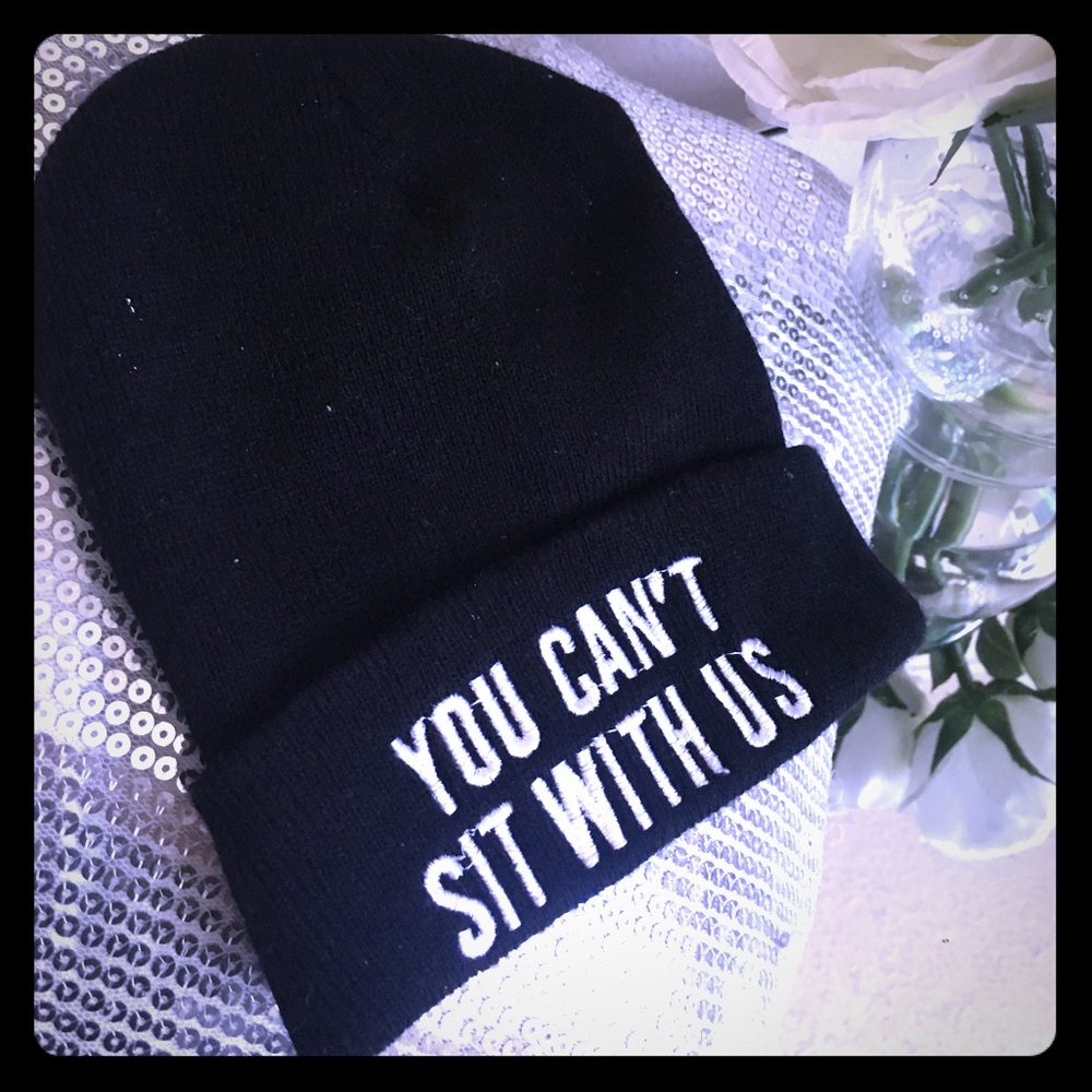 You Can't Sit With Us Black Beenie 💎