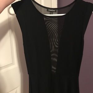 Black Bebe mesh middle panel dress