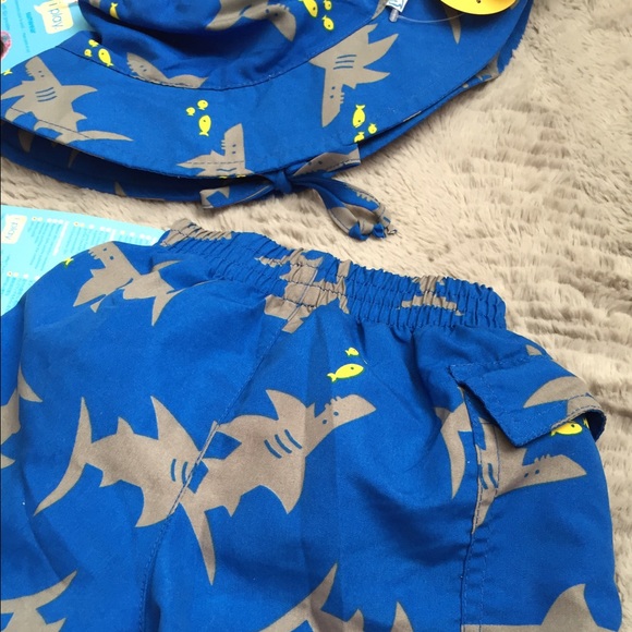 πHP 4/9π NEW Shark Swim Trunks and Hat - Picture 2 of 2