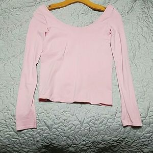 Bebe coral long sleeve stretchy top