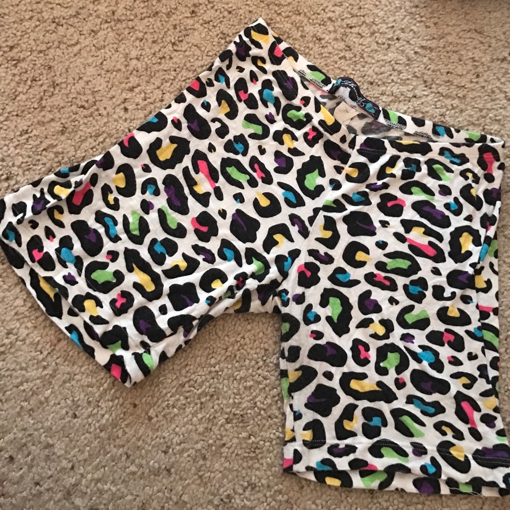 Colorful Leopard Print Bike Shorts.