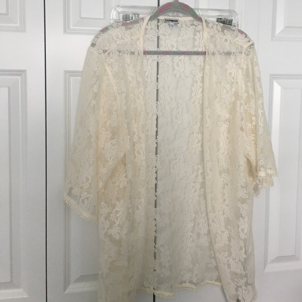 Express lace cover up shrug