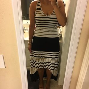 Striped High Low Sleeveless Dress