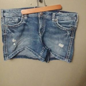 Silver jeans shorts
