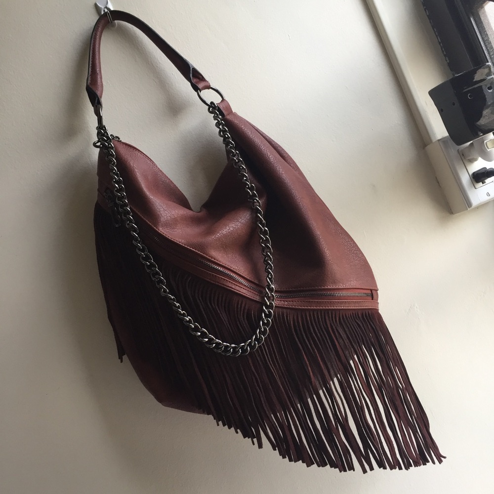 Fringed Hobo Bag