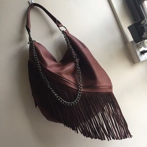 Fringed Hobo Bag