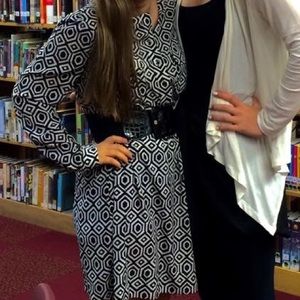 Patterned Long Sleeve Dress