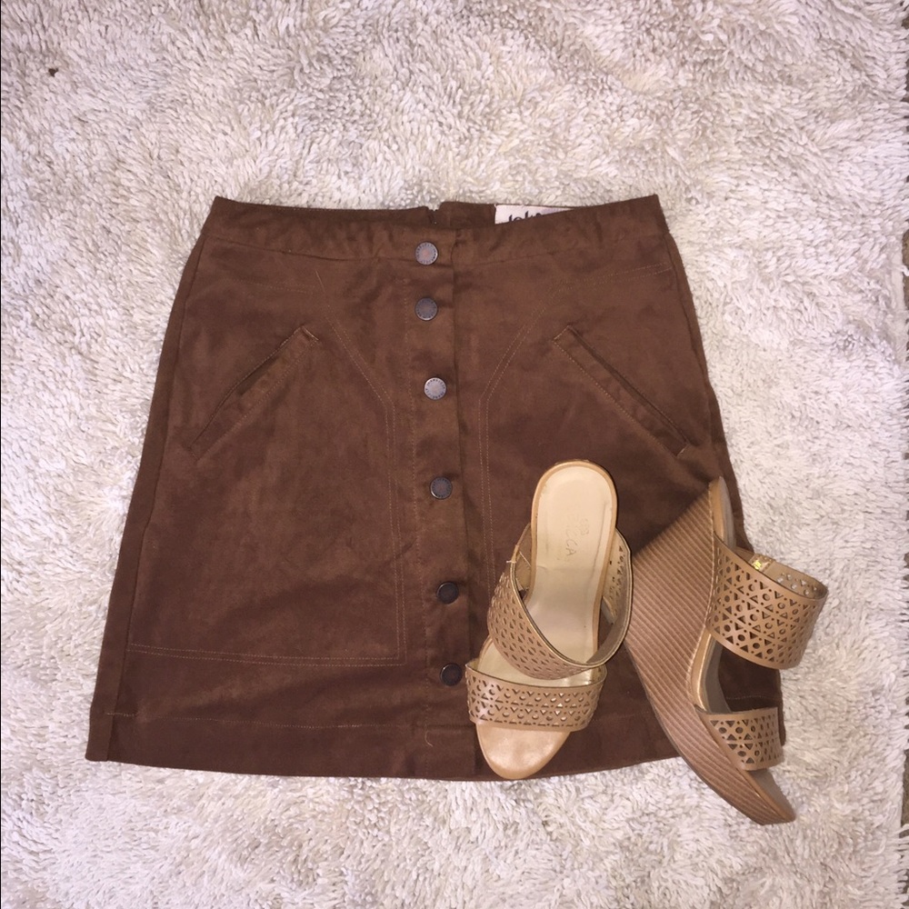 Velvet brown skirt, worn once