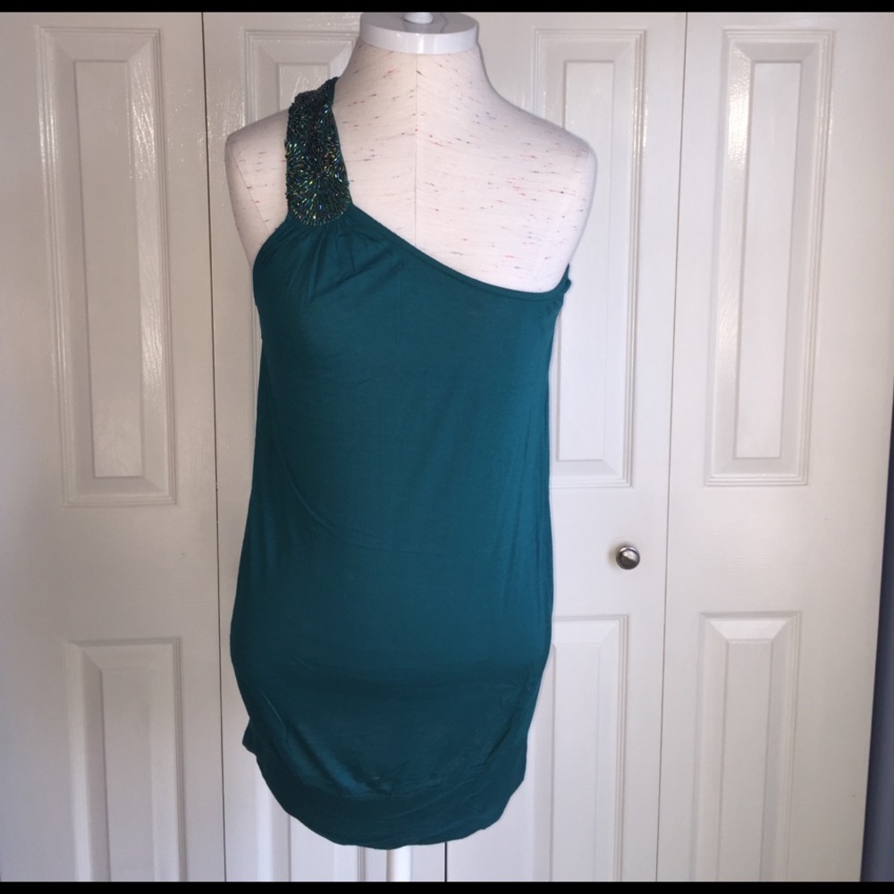 Forever 21 Embellished 1 Shoulder Top