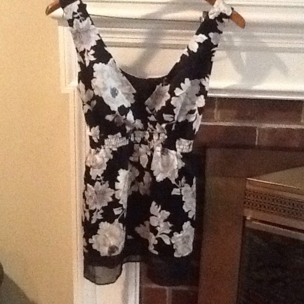 White House black market sleeveless, satiny top
