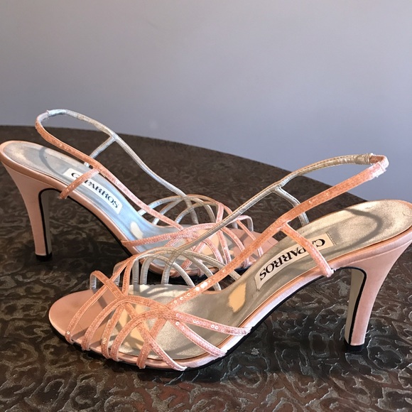 Nude sequin dressy strappy heels - Picture 1 of 3
