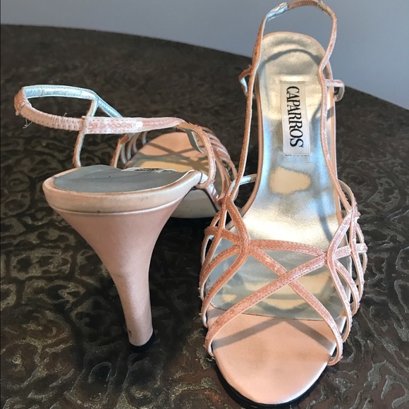 Nude sequin dressy strappy heels - Picture 2 of 3