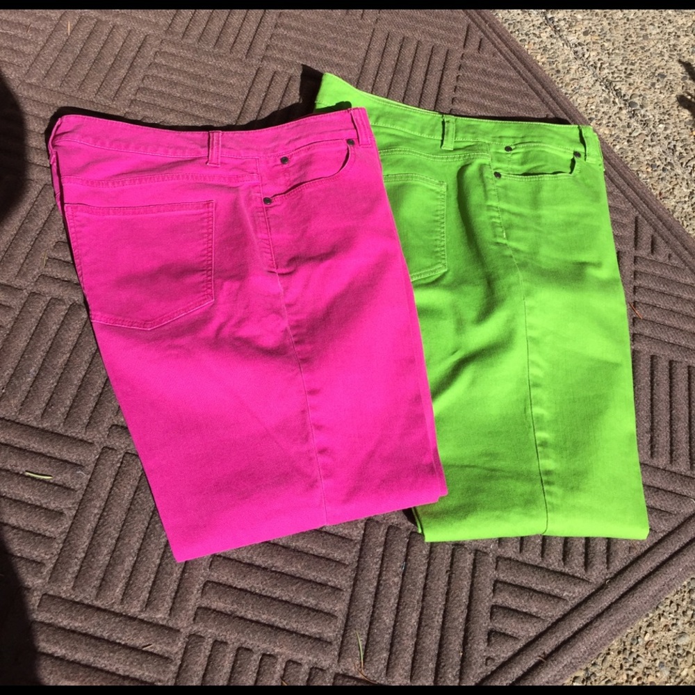 2 pair talbots awesome colored jeans ! Both 12's