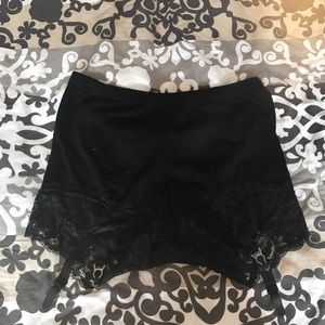 Black shorts with stocking clips