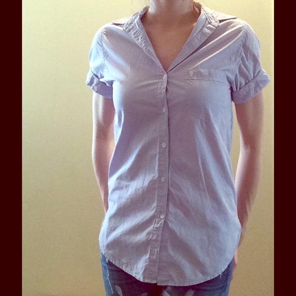 Lavender White Tiny Pinstripe Talula Boyfriend Fit