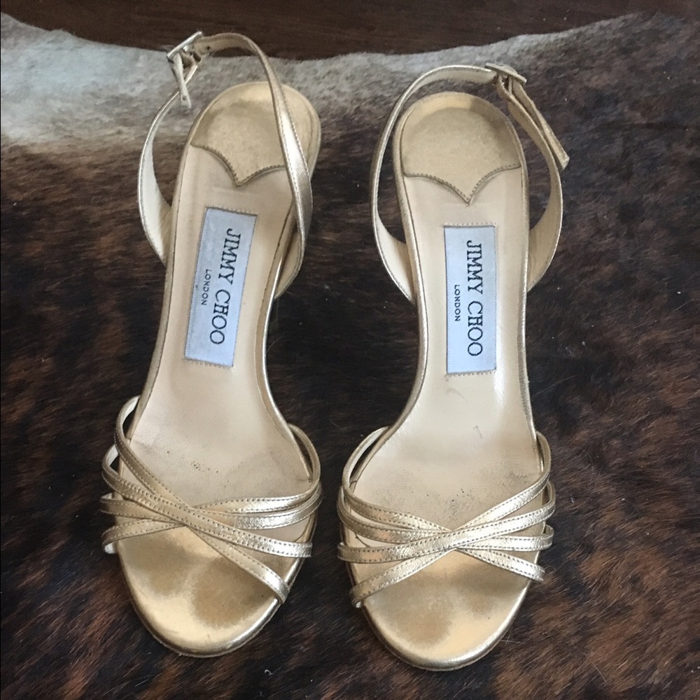 Jimmy Choo gold sandal