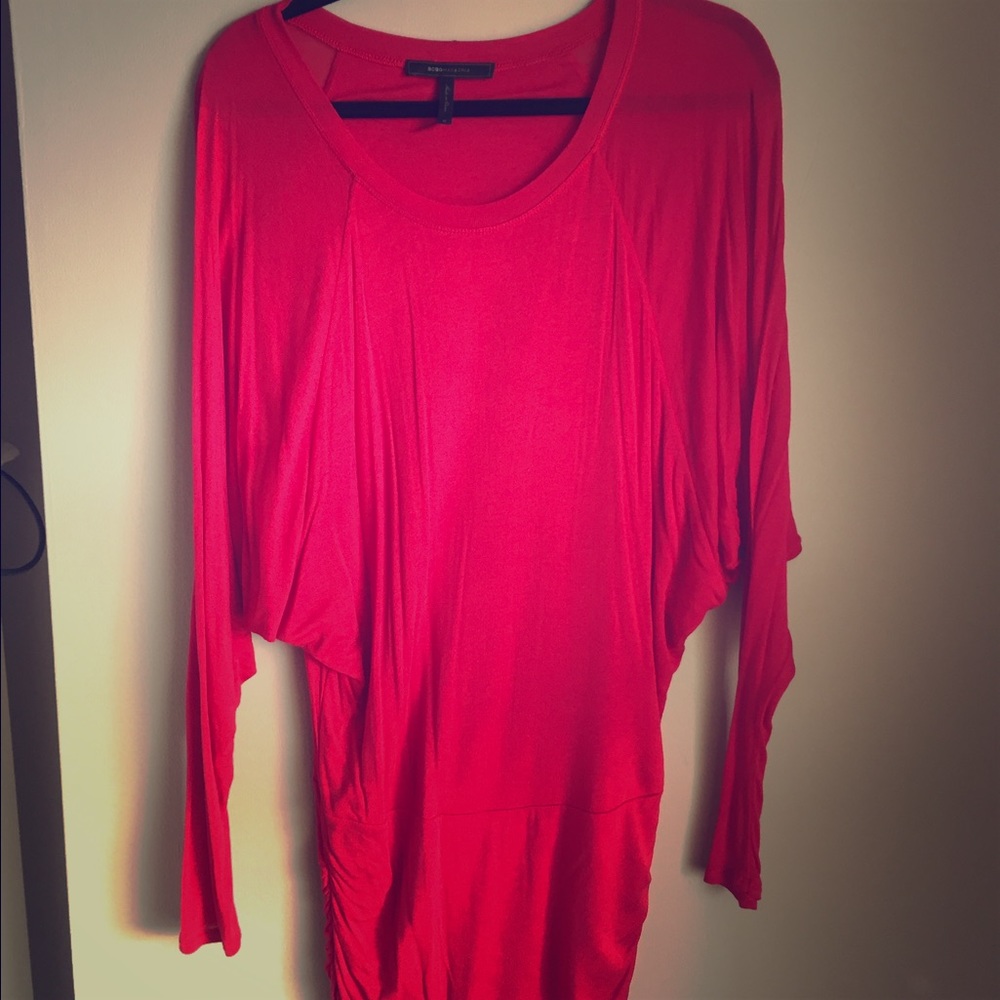BCBG Maxazria red dolman sleeve tunic/dress