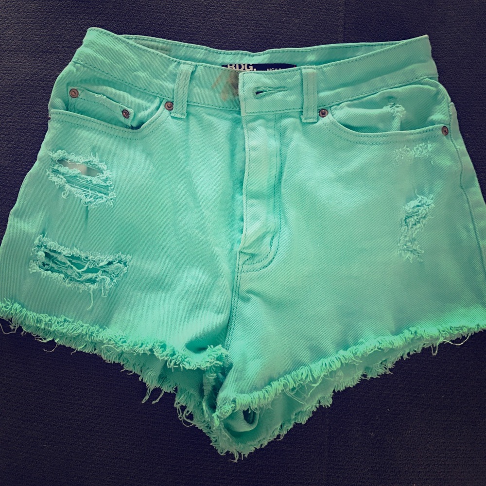 Teal high waisted shorts