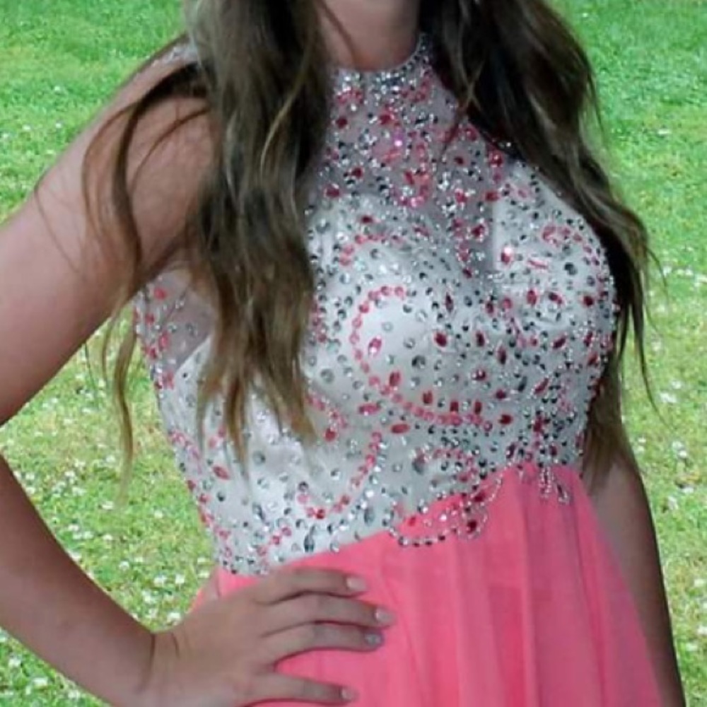 Coral prom dress