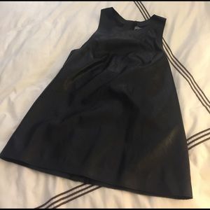 Black faux leather top