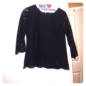 Black J.Crew Lace Blouse