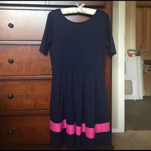 Navy & Pink Spring Dress