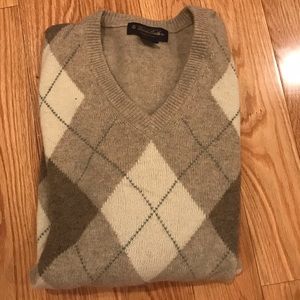 Brooks Brothers Argyle camel hair sweater