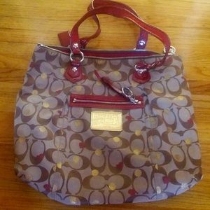 Two coach poppy handbags.