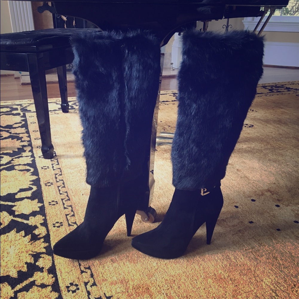 New, Never Worn Stuart Weitzman Rabbit Fur Boots - image 1