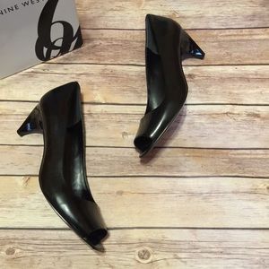 ⬇️Sale⬇️ Nine West NWMAZZO Leather Peep Toe Pumps