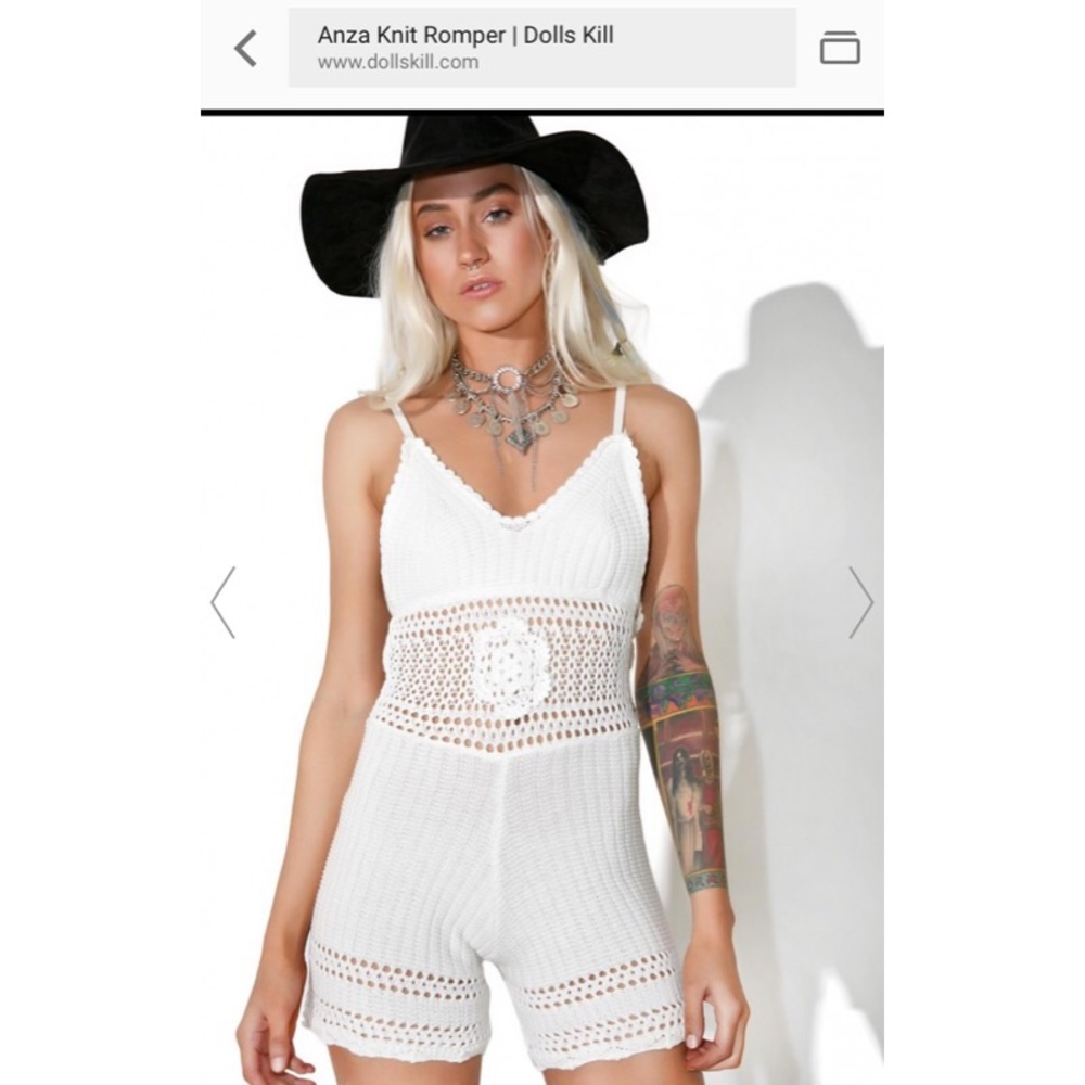 Dolls Kill Anza Knit Romper in black