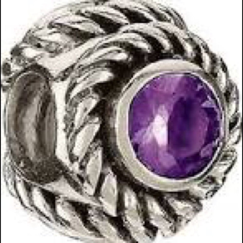 Chamilia Rope Bead with Purple CZ stone