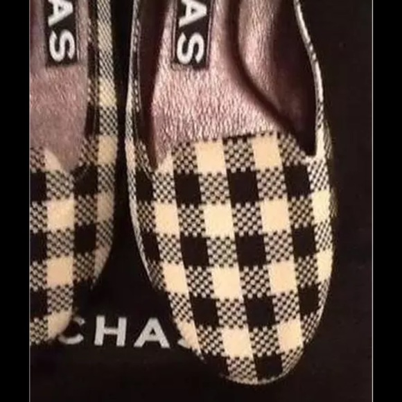 ROCHAS BLACK & CREME CHECKED SMOKING SLIPPER 8.5 - Picture 2 of 4