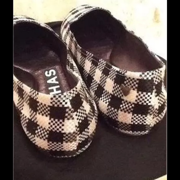 ROCHAS BLACK & CREME CHECKED SMOKING SLIPPER 8.5 - Picture 3 of 4