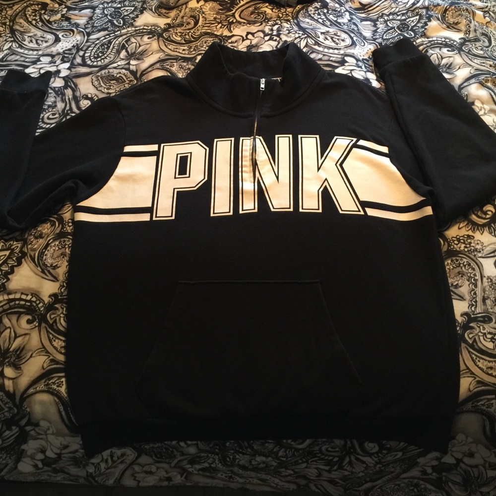 Pink Victoria's Secret half zip sweatshirt