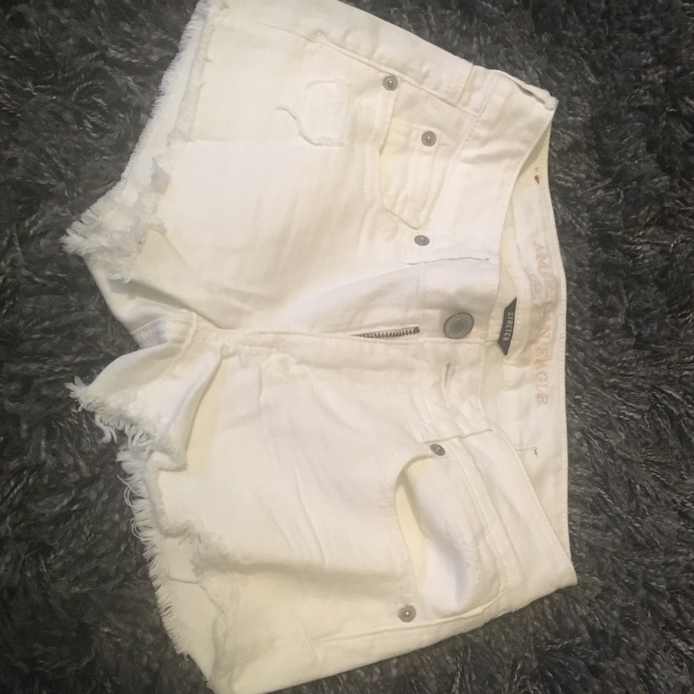 American Eagle White Jean Shorts