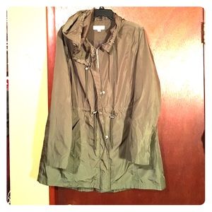 Merona XXL Olive Green Hooded Raincoat