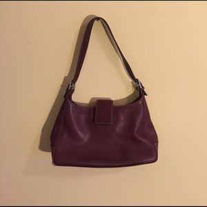 Authentic Coach Hampton Leather Handbag Burgundy