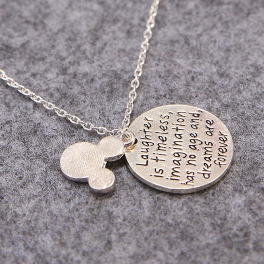 "Laughter Is Timeless" Mickey ๐ญ Pendent Necklace - Picture 1 of 1