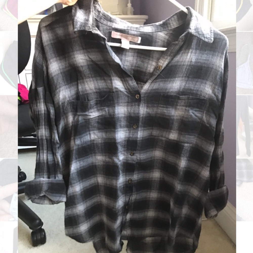 Black plaid shirt