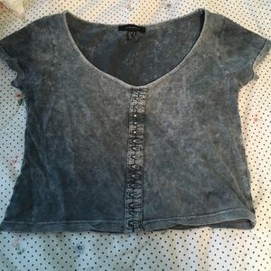 Gray crop top