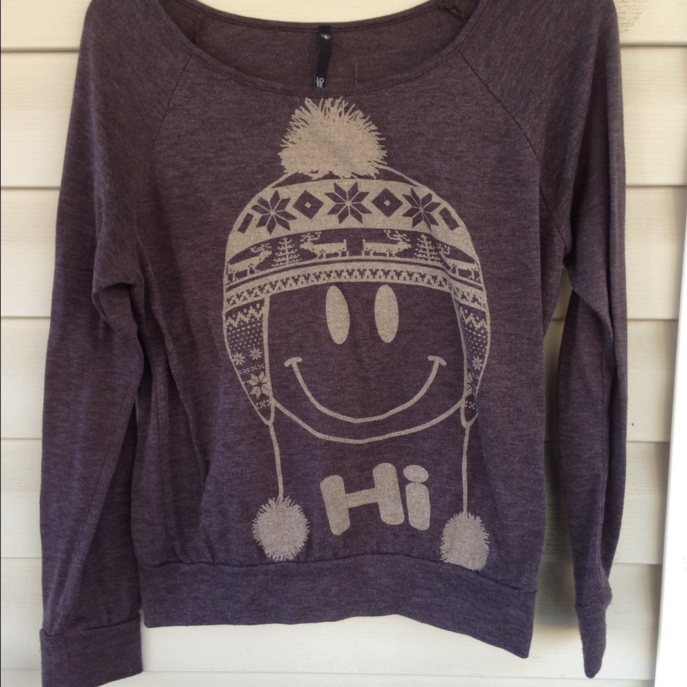 "Hi, Bye" Love Culture Brown Sweater