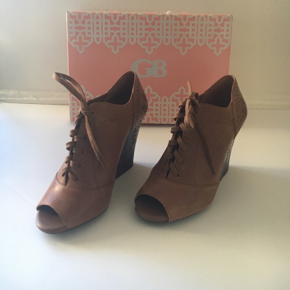 PeepToe Lace Up Wedge
