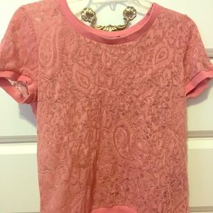 pink sheer lace top