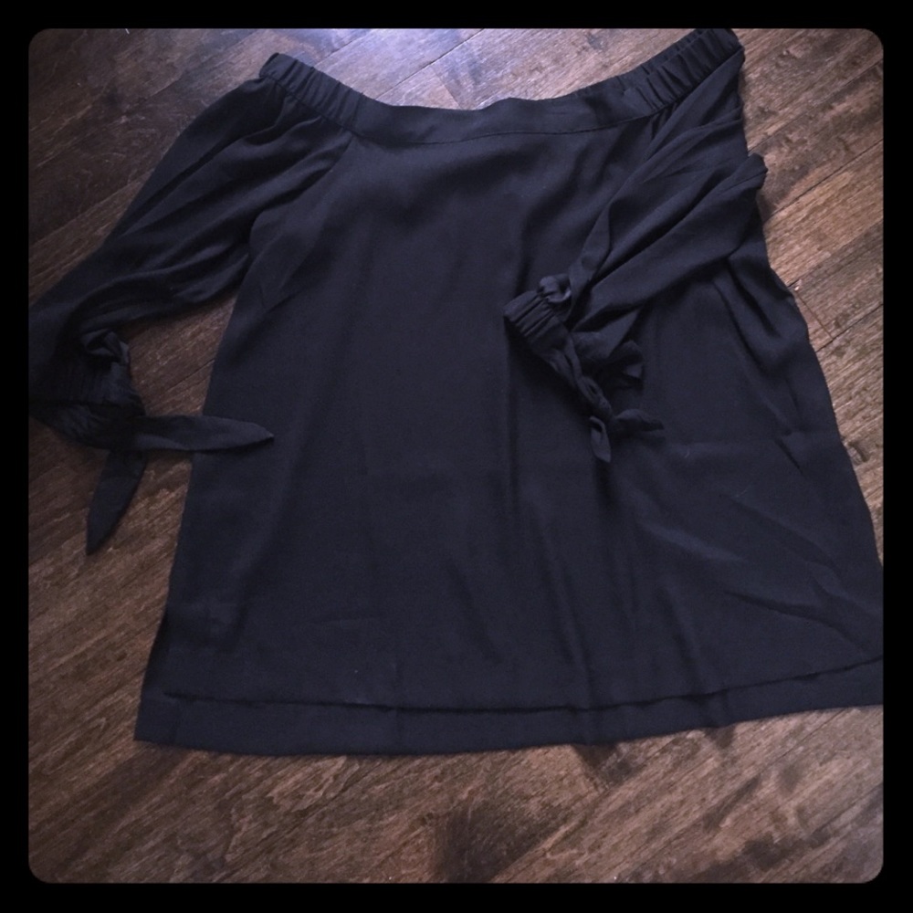 Off the shoulder black blouse