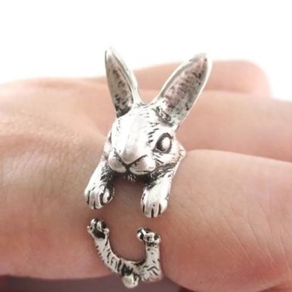 SILVER Adjustable Bunny Rabbit Ring - Picture 3 of 4