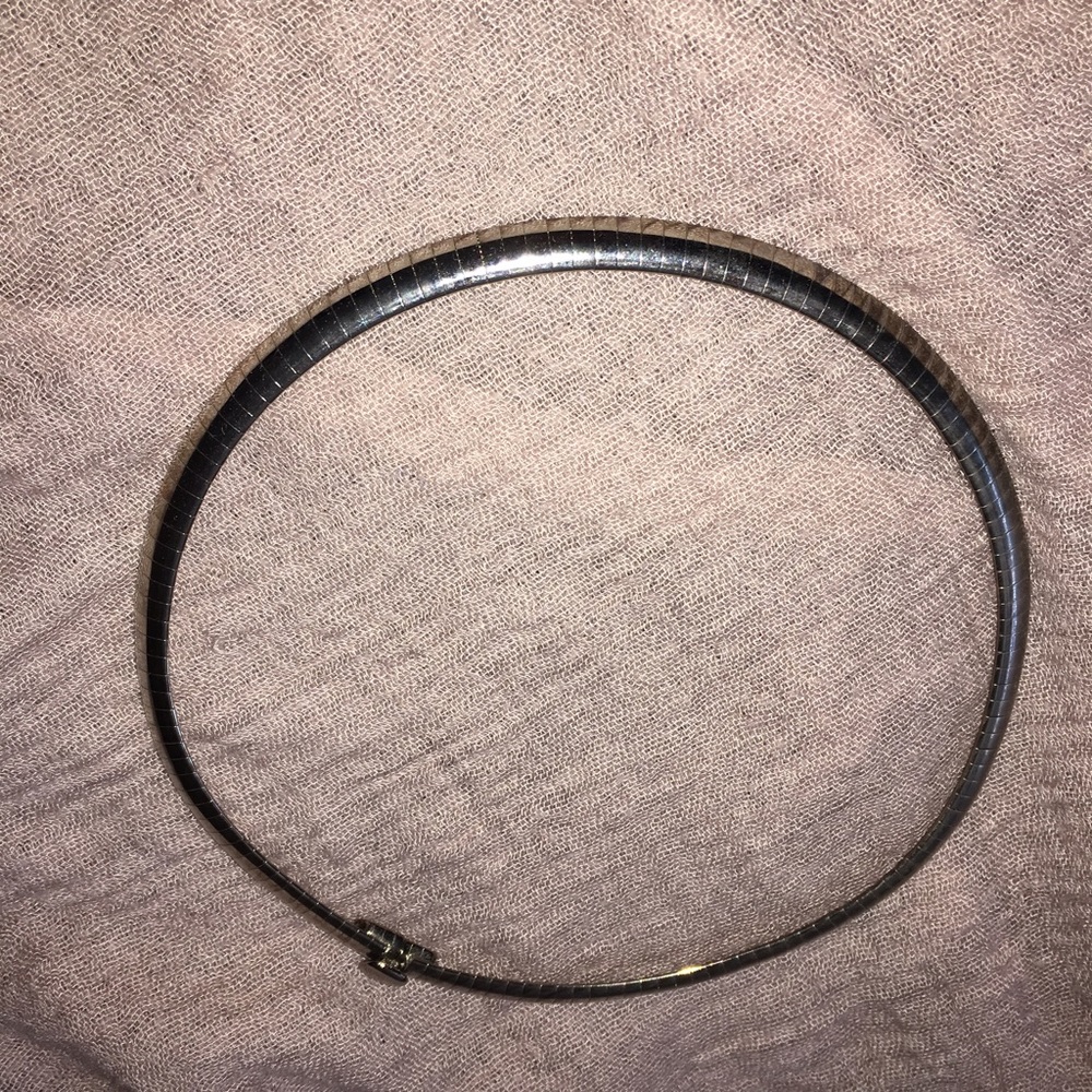SALE gunmetal silver choker necklace